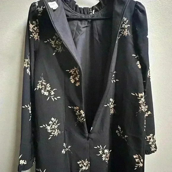 NWOT | J. Crew Floral 3/4 Sleeve Ruffle Neck Classy Shift Dress | Size 0 - Picture 6 of 8